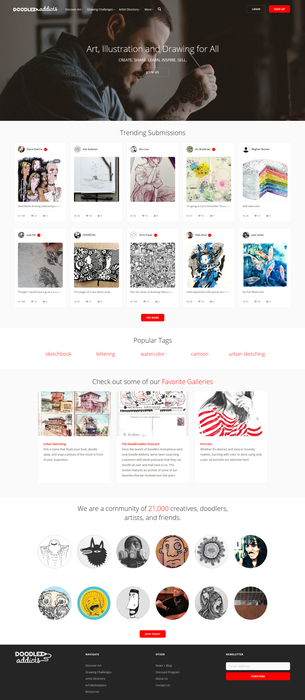 New online art community Doodle Addicts helps artists to find their daily creative inspiration